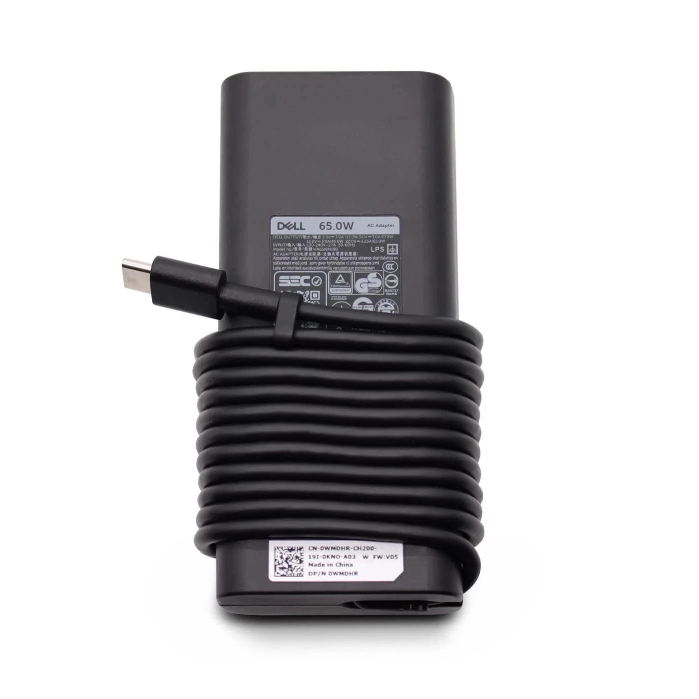 Dell USB-C 65W Type-C Laptop Charger AC Adapter with Power Lead