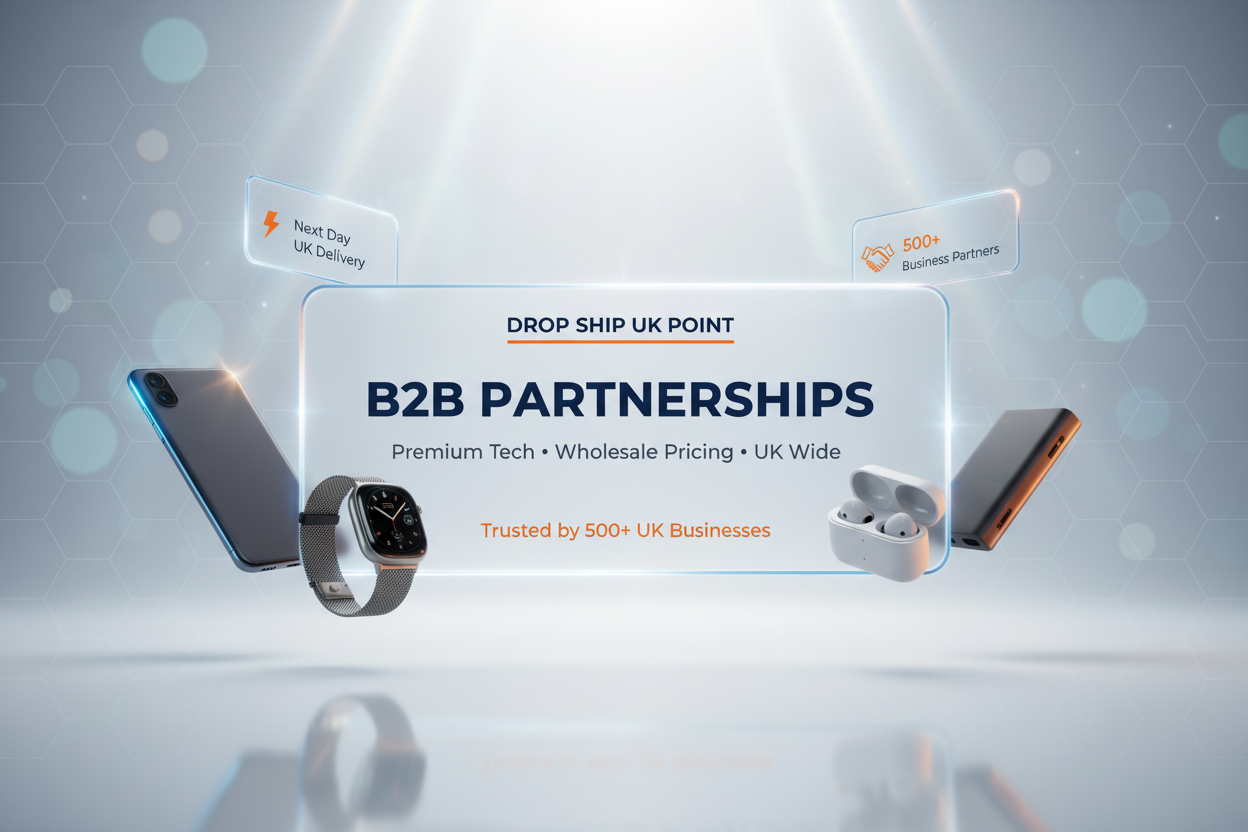Drop Ship UK Point — B2B Cinematic Glassmorphism Banner