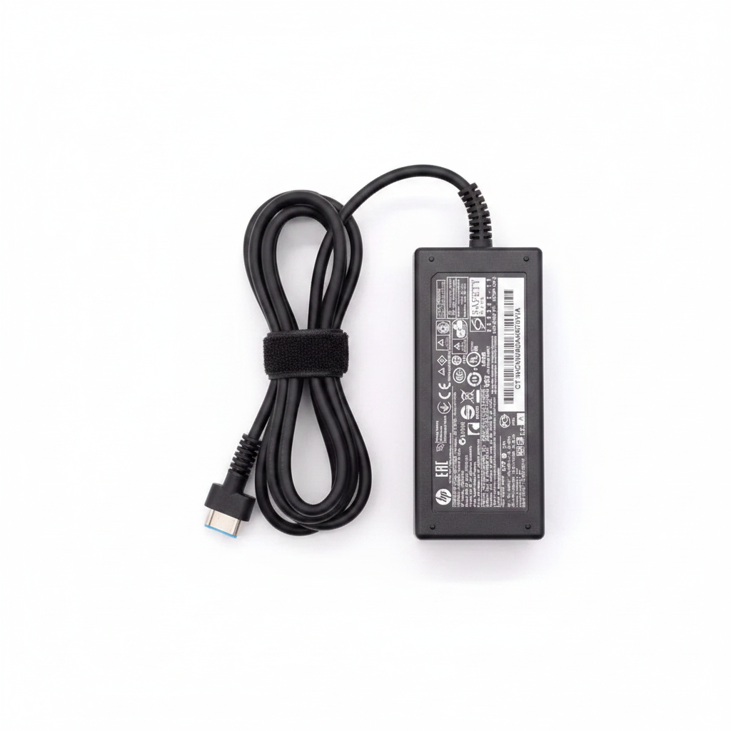 HP 65W Charger – Flat Lay