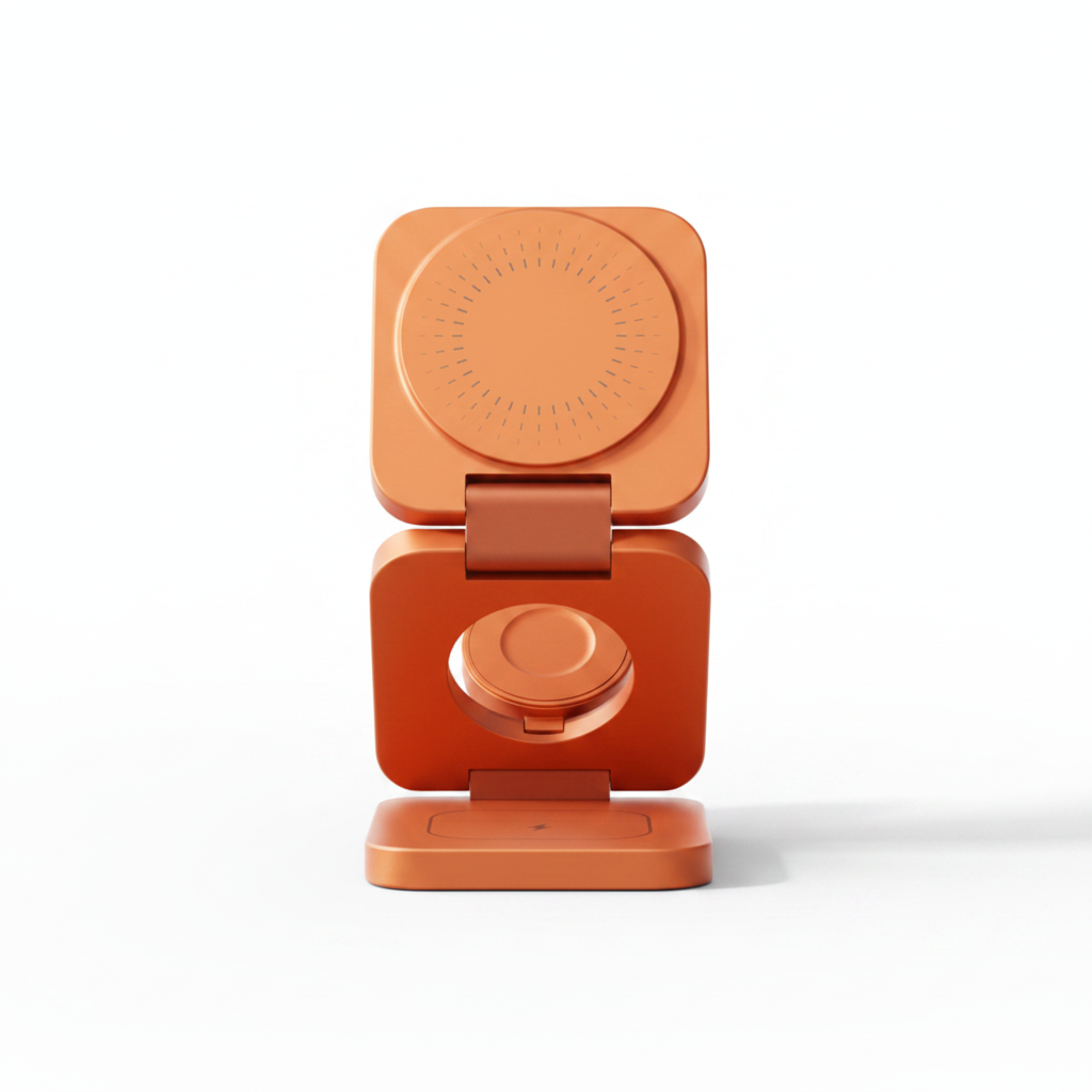 KUXIU 3-in-1 Wireless Charging Stand - front face-on view
