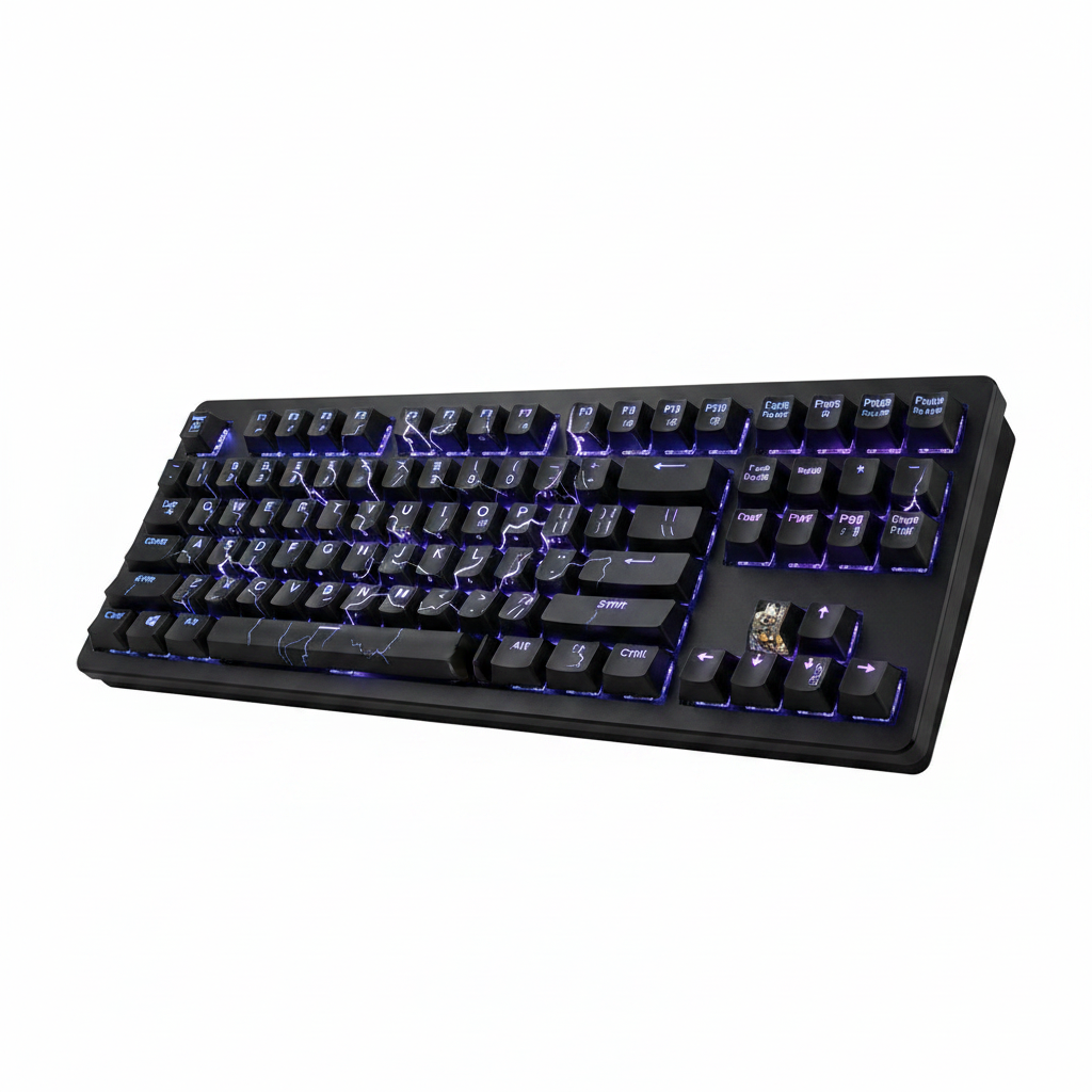 Lightning 60 Keyboard - 45 Degree Hero Angle on white background
