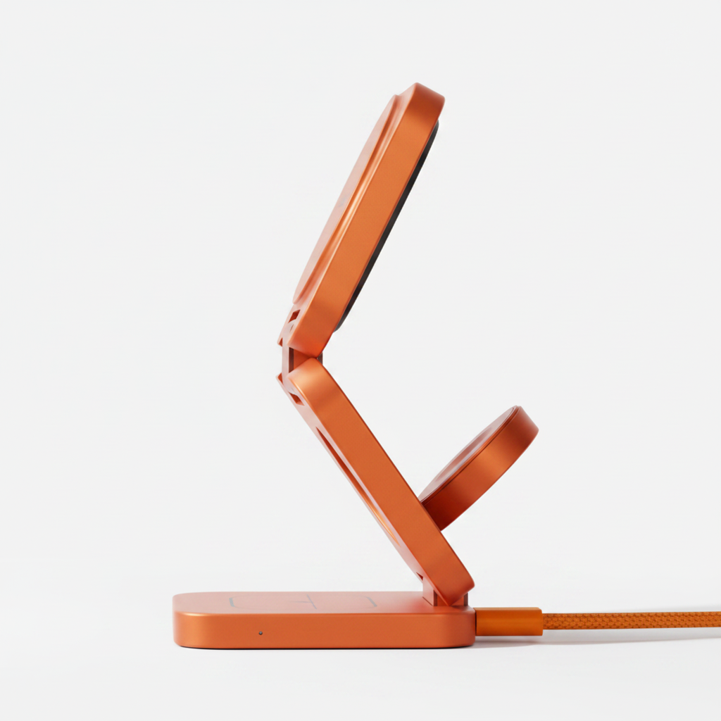 KUXIU 3-in-1 Wireless Charging Stand - side profile view