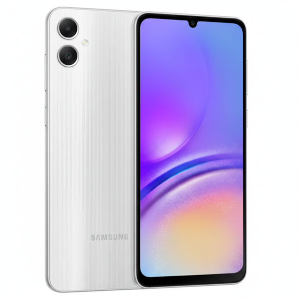 Samsung Galaxy A05 Silver – 3/4 Angled View