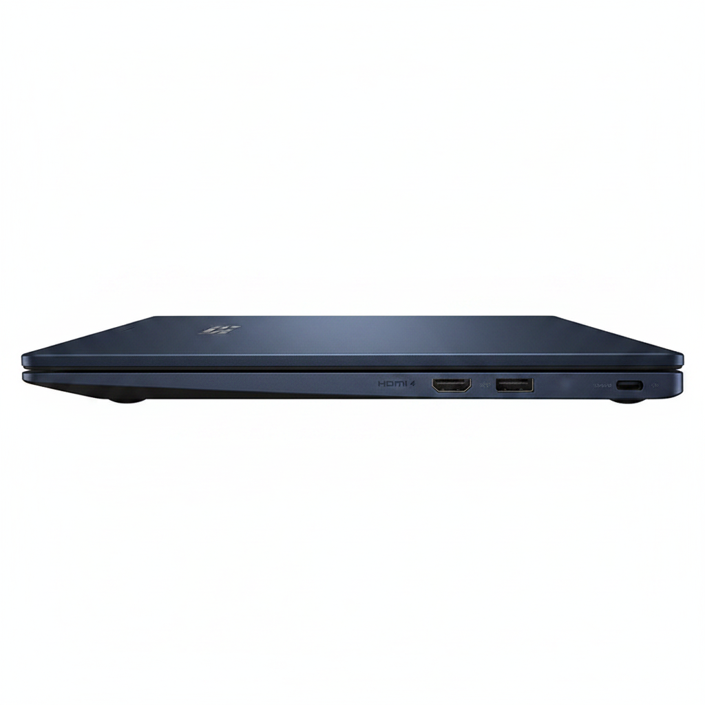 ASUS ExpertBook B5 B5302FE laptop side profile slim chassis ports pure white background