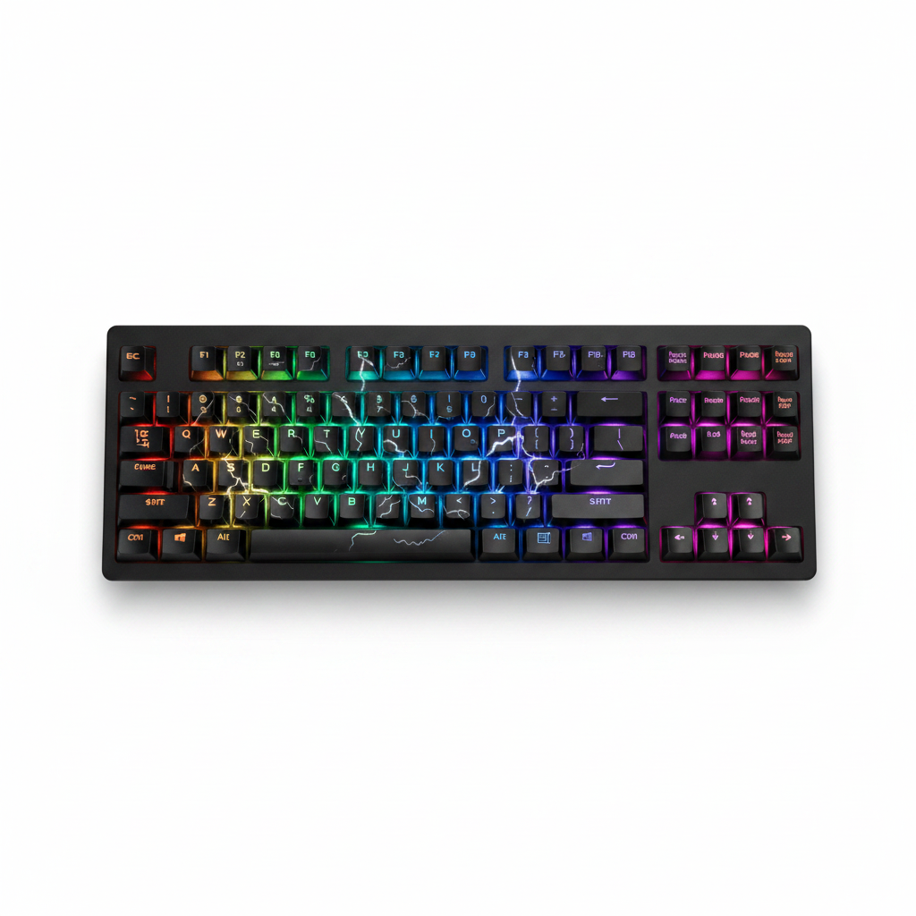 Lightning 60 Keyboard - Front Flat Lay on white background