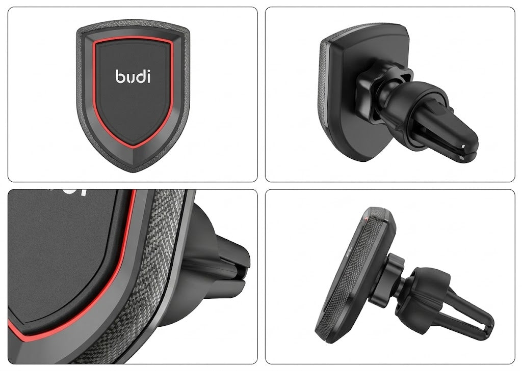 Budi Magnetic Car Mount – 360° Rotating Phone Holder | Strong Magnetic Hold | Universal Fit
